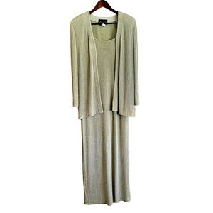 Alex Evenings Mother of the Bride 2 Piece Celery Green Dress & Jacket Size 10